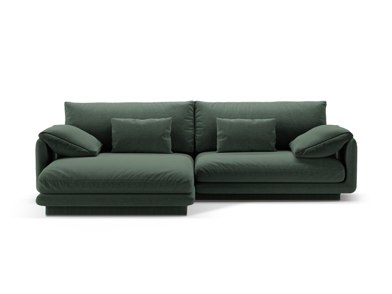 Coltar stanga 4 locuri, Torino-211, Micadoni Home, 250x170x83 cm, tesatura structurata chenille, verde muschi - imagine 7